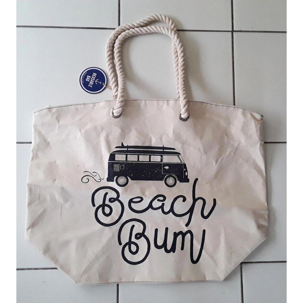 Women Beach Bum Large Tote Rope Carry Bag New